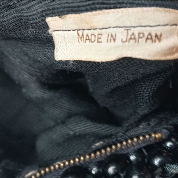 Vintage 70s black beaded bag made in Japan - Picture 5 of 5
